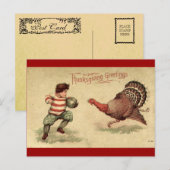 Cartes Pour Fêtes Annuelles Vintage Thanksgiving (Devant / Derrière)