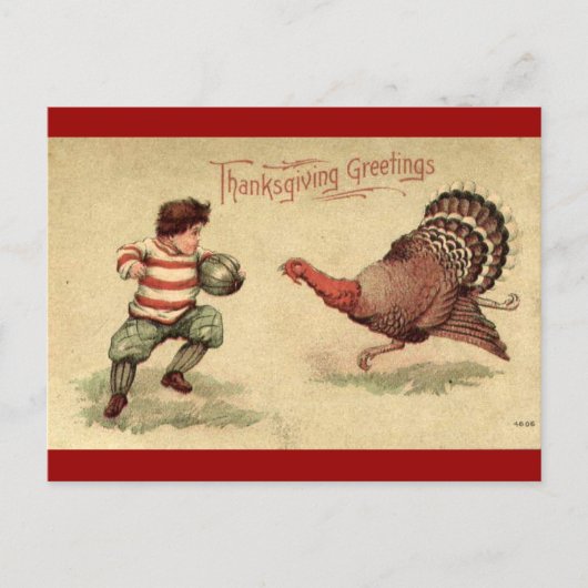 Cartes Pour Fêtes Annuelles Vintage Thanksgiving (Devant)