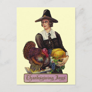 Cartes Pour Fêtes Annuelles Vintage Thanksgiving Joy