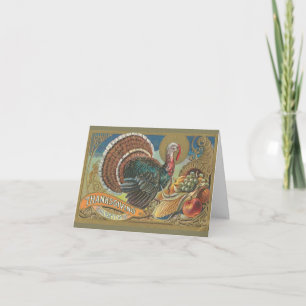 Cartes Pour Fêtes Annuelles Vintage Thanksgiving Turquie