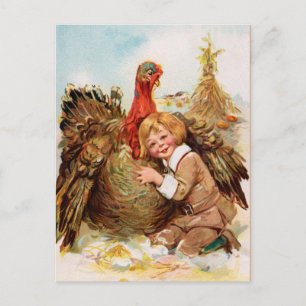Cartes Pour Fêtes Annuelles Vintage Thanksgiving Turquie