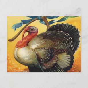 Cartes Pour Fêtes Annuelles Vintage Thanksgiving Turquie