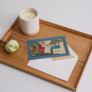 Cartes Pour Fêtes Annuelles Vintage Thème Noël Eve Père Noël Cadeaux Enfants