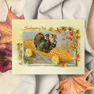 Cartes Pour Fêtes Annuelles Vintage Turkeys
