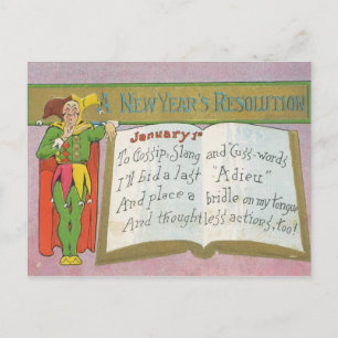 Cartes Pour Fêtes Annuelles Vintage : Une résolution de nouvelle année -
