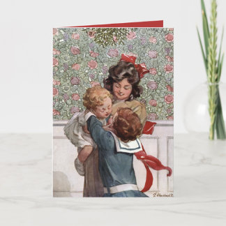 Cartes Pour Fêtes Annuelles Vintage Vacances Mistletoe Enfants Lilian Hocknell