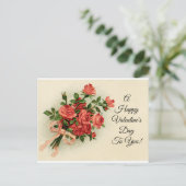 Cartes Pour Fêtes Annuelles Vintage Valentine Roses (Debout devant)