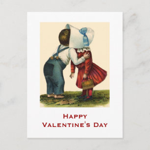 Cartes Pour Fêtes Annuelles Vintage Valentine's Day Kissing Post Card