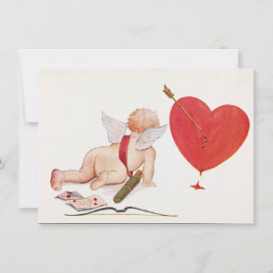 Cartes Pour Fêtes Annuelles vintage valentines jour mignon coeur chérubine cup