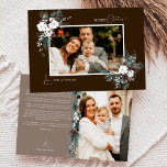 Cartes Pour Fêtes Annuelles Vintage verdure Brown Noël Deux photos<br><div class="desc">Bienvenue dans notre Brown verdure Vintage Noël Deux photos de Noël design de carte de vacances, où le charme vintage et l'élégance moderne. Cette conception est composée d'une végétation d'aquarelle complexe et d'une calligraphie subtilement élégante avec une typographie simple, capturant l'essence de l'esprit traditionnel et rustique cottage core. Avec une...</div>
