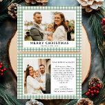Cartes Pour Fêtes Annuelles Vintage Vert En vichy Plaid Photo Noël<br><div class="desc">Envoyez des voeux chaleureux cette saison de vacances avec la Vintage Green En vichy Plaid Photo Merriest Christmas Holiday Card. Doté d'un charmant motif vert en vichy plaid associé à votre photo de famille préférée, cette carte allie une élégance intemporelle et une joie festive. Parfait pour diffuser la joie des...</div>