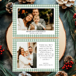 Cartes Pour Fêtes Annuelles Vintage Vert En vichy Plaid Photo Noël<br><div class="desc">Envoyez des voeux chaleureux cette saison de vacances avec la Vintage Green En vichy Plaid Photo Merriest Christmas Holiday Card. Doté d'un charmant motif vert en vichy plaid associé à votre photo de famille préférée, cette carte allie une élégance intemporelle et une joie festive. Parfait pour diffuser la joie des...</div>