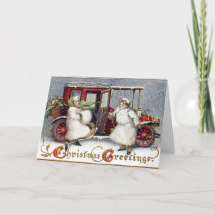 Cartes Pour Fêtes Annuelles Vintage victorien, vers 1912 Noël