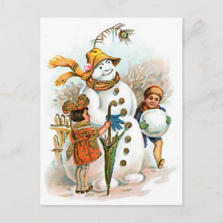Cartes Pour Fêtes Annuelles Vintage Village de Noël Snowman