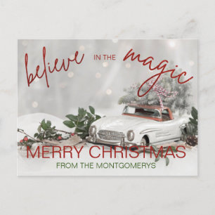 Cartes Pour Fêtes Annuelles Vintage Voiture Ornement de Noël Photo Noël