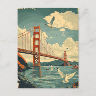 Cartes Pour Fêtes Annuelles Vintage voyage du pont du Golden Gate de San Franc