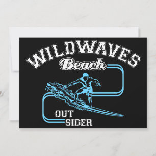 Cartes Pour Fêtes Annuelles Vintage Wild Waves Beach Surf extérieur