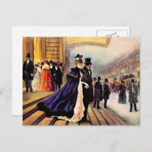 Cartes Pour Fêtes Annuelles Vintage Winter Parisian Scene Christmas