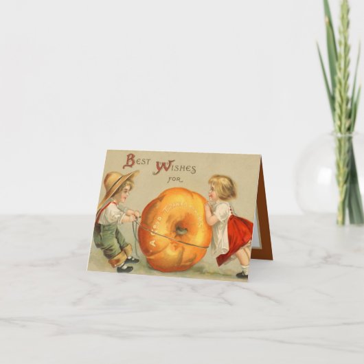 Cartes Pour Fêtes Annuelles vintages enfants Thanksgiving (Devant)