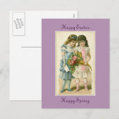 Cartes Pour Fêtes Annuelles Vintages joyeuses Pâques (Devant / Derrière)