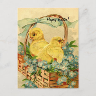 Cartes Pour Fêtes Annuelles Vintages poussins de Pâques