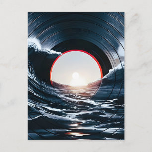 Cartes Pour Fêtes Annuelles Vinyle Vintage Surf Wave Océan Musique Rétro