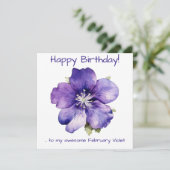 Cartes Pour Fêtes Annuelles Violet de février (Debout devant)