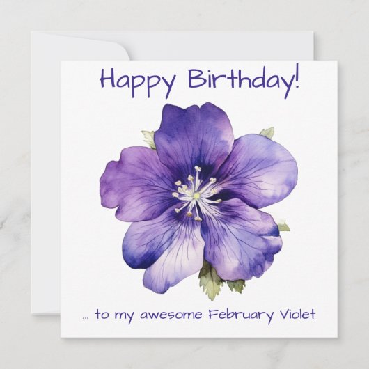 Cartes Pour Fêtes Annuelles Violet de février (Devant)