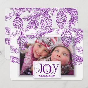 Cartes Pour Fêtes Annuelles Violet Purple Pines Noël Joie Photo