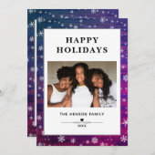 Cartes Pour Fêtes Annuelles Violet rose Russe Flocon de neige en bois de Noël (Devant / Derrière)