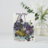 Cartes Pour Fêtes Annuelles Violettes vintages de Pâques (Debout devant)