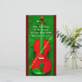 Cartes Pour Fêtes Annuelles Violon de Noël (Debout devant)