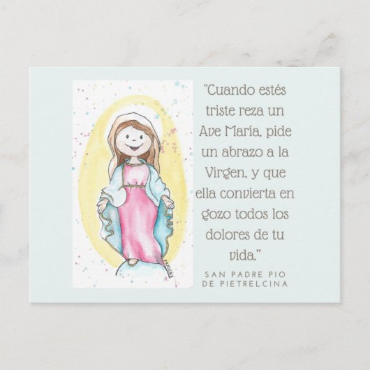 Cartes Pour Fêtes Annuelles Virgen María (Devant)