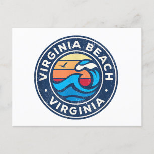 Cartes Pour Fêtes Annuelles Virginia Beach Virginia VA Vagues marines Vintages