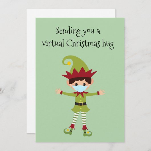 Cartes Pour Fêtes Annuelles Virtual Christmas Hug Elf 2020 (Devant / Derrière)