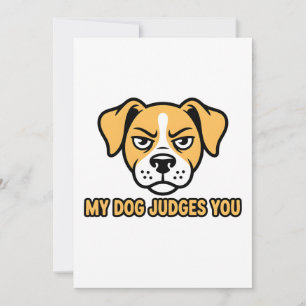Cartes Pour Fêtes Annuelles Visage de Chien Judicieux Citation Drôle Sarcastiq
