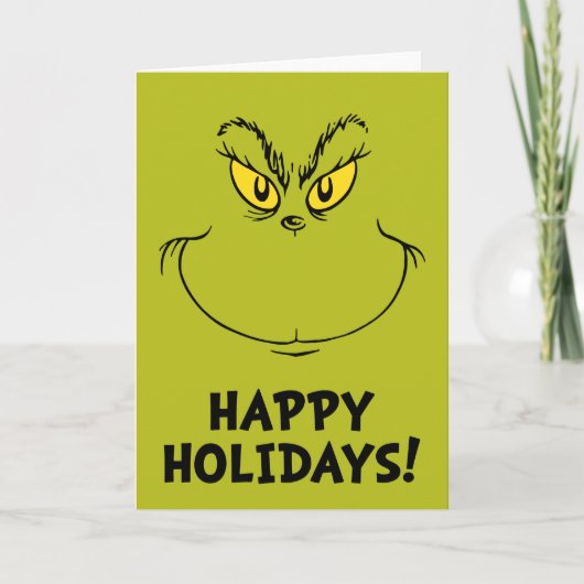 Cartes Pour Fêtes Annuelles Visage de Grinch a volé Noël (Devant)
