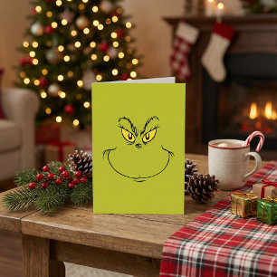 Cartes Pour Fêtes Annuelles Visage de Grinch qui a volé Noël