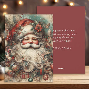 Cartes Pour Fêtes Annuelles Visage de Père Noël joyeux vintage Cadeaux