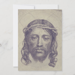 Cartes Pour Fêtes Annuelles Visage du Christ sur le voile de Sainte Véronique