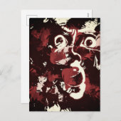 Cartes Pour Fêtes Annuelles visage éffrayant (Devant / Derrière)