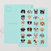 Cartes Pour Fêtes Annuelles Visages de chiens d'hiver (Devant / Derrière)