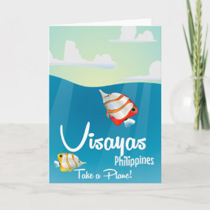 Cartes Pour Fêtes Annuelles Visayas, philippines affiche de voyage en cartoon