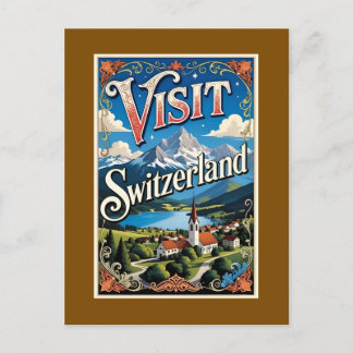 Cartes Pour Fêtes Annuelles Visit Switzerland travel poster,