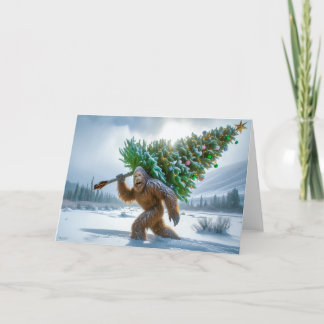 CARTES POUR FÊTES ANNUELLES VISITE DE BIGFOOT - ARBRE DE NOËL