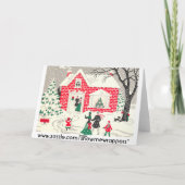 Cartes Pour Fêtes Annuelles Visite vintage de neige (Dos)