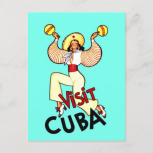 Cartes Pour Fêtes Annuelles Visiter Cuba Vintage voyage