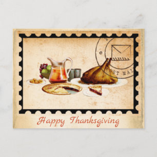 Cartes Pour Fêtes Annuelles Vitage Turquie Enfants Bon thanksgiving jour Salut