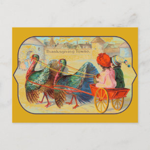 Cartes Pour Fêtes Annuelles Vitage Turquie Enfants Bon thanksgiving jour Salut