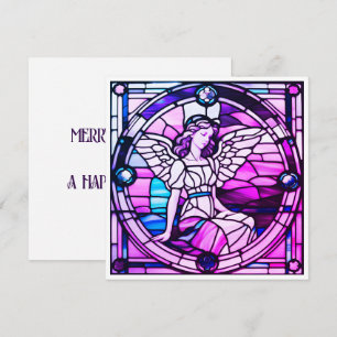 Cartes Pour Fêtes Annuelles Vitrail Ange de Noël